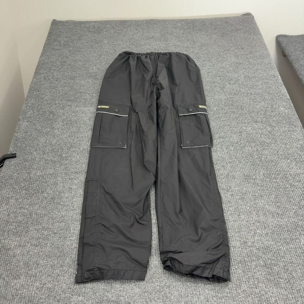 Vintage‎ Stearns Pants Mens Medium Black Nylon Cargo Snap Leg Gorpcore Utility